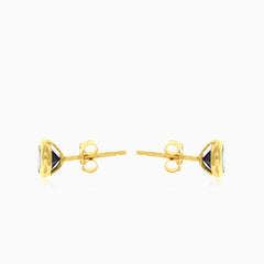 Pendientes de zafiro azul en oro amarillo