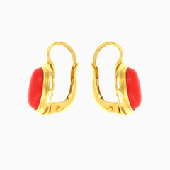 Klasické korálové náušnice ve zlatě