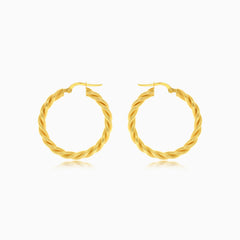 Kulaté kroucené náušnice ze žlutého zlata