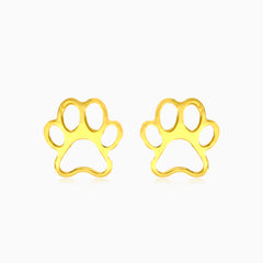 Boucles d’oreilles clous en or motif patte de chat