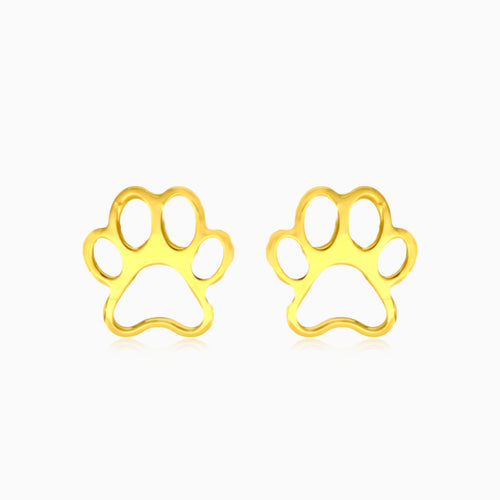 Boucles d’oreilles clous en or motif patte de chat