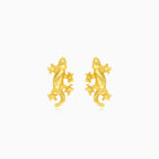 Boucles d’oreilles puces lézard en or