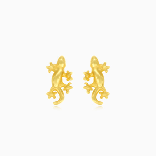 Lizard gold stud earrings