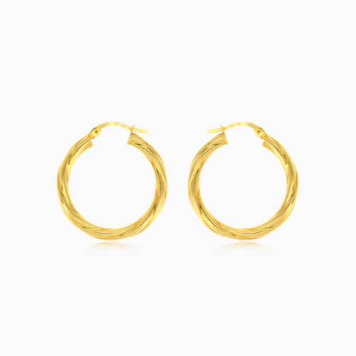 Gedrehte Röhren-Creolen aus Gelbgold