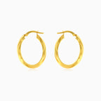Pendientes de aro ovalados en oro amarillo