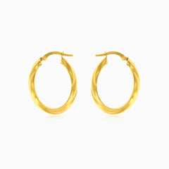 Pendientes de aro ovalados en oro amarillo