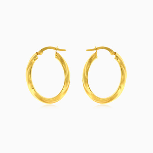 Pendientes de aro ovalados en oro amarillo