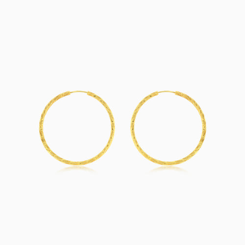 Vysoce leštěné zlaté kruhové náušnice