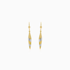 Pendientes colgantes de oro amarillo y blanco