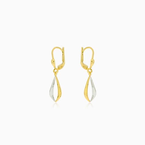 Jemné točené náušnice žluto - bílého zlata