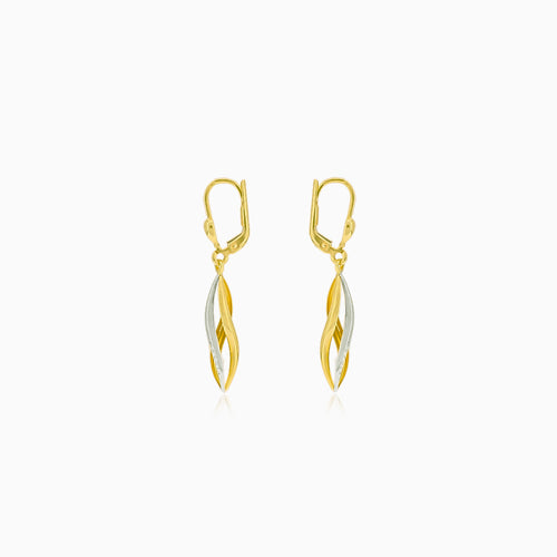 Náušnice ze žluto - bílého zlata točené