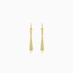 Aretes colgantes de gota con rayas de oro
