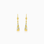 Visací trojúhelníkové náušnice z žlutého a bílého zlata