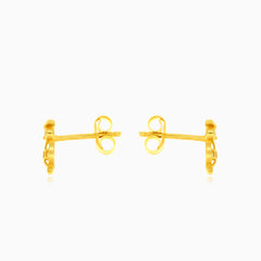 Boucles d’oreilles clous en or avec zircon cubique hibou