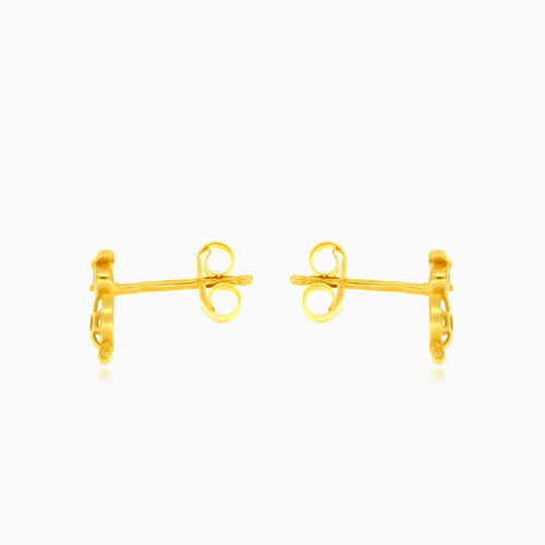 Boucles d’oreilles clous en or avec zircon cubique hibou
