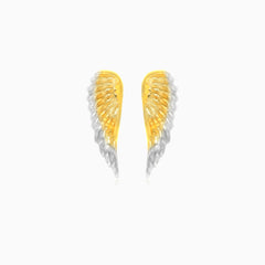 Náušnice s andělskými křídly ze žlutého a bílého zlata