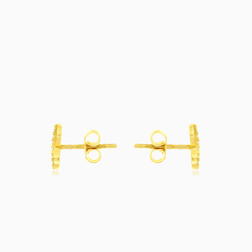 Boucles d'oreilles puces en zircon cubique infini plaquées or