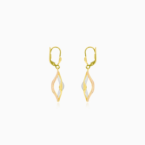 Trojbarevné visací náušnice s unikátním tvarem