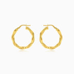 Curved yellow gold earrings
