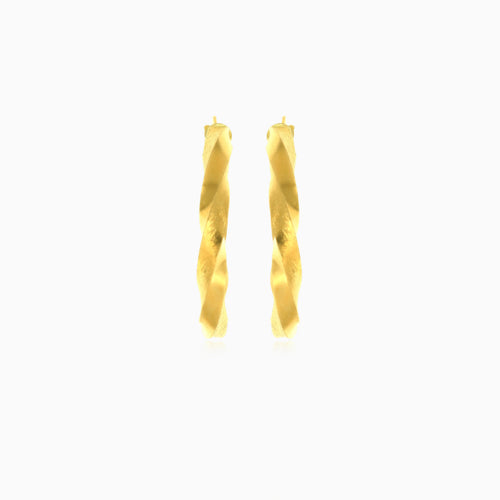 Curved yellow gold earrings
