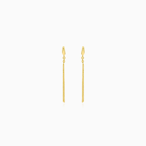 Boucles d’oreilles pendantes délicates en or avec chaînes