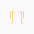 Pendientes de cadena con bola en oro