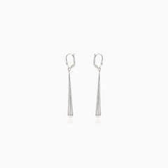 Bílé zlato visací náušnice prodloužené kapky