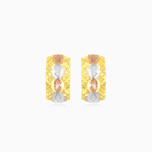 Tri tone gold earrings