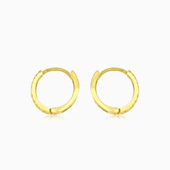 Lesklé náušnice ze žlutého zlata s kubickými zirkony