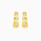 Lesklé náušnice ze žlutého zlata s kubickými zirkony