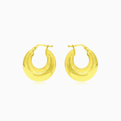 Boucles d’oreilles créoles épaisses et audacieuses en or jaune
