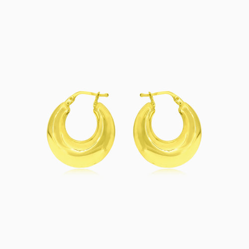 Boucles d’oreilles créoles épaisses et audacieuses en or jaune