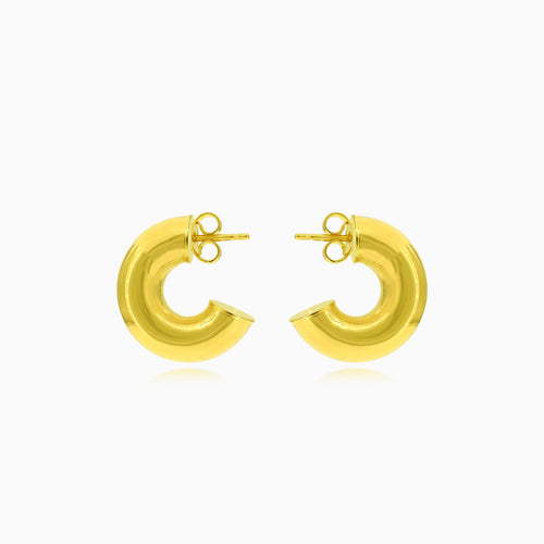 Massive runde Damenohrringe aus Gelbgold