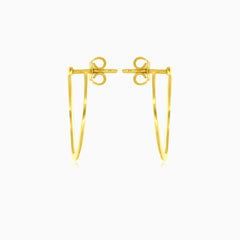 Yellow gold round stud earrings