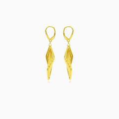 Boucles d'oreilles pendantes géométriques carrées en or jaune