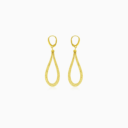 Visací náušnice s páčkou v dvoubarevném zlatě