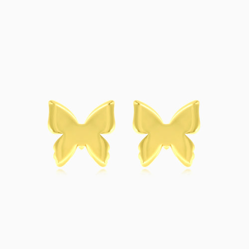 Boucles d’oreilles puces papillon en or jaune éclatant