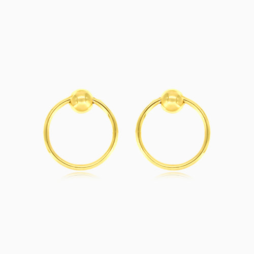 Créole cercle en or jaune avec boule