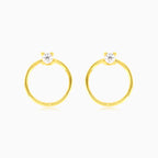 Boucles d’oreilles cercle en or jaune avec zircone cubique