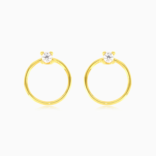 Boucles d’oreilles cercle en or jaune avec zircone cubique