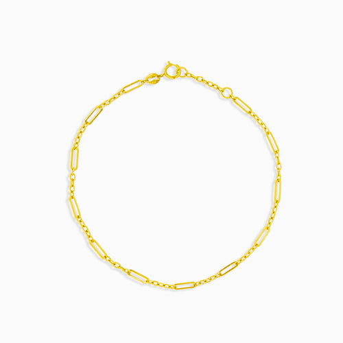 Jemný řetízkový zlatý náramek se zlatými články