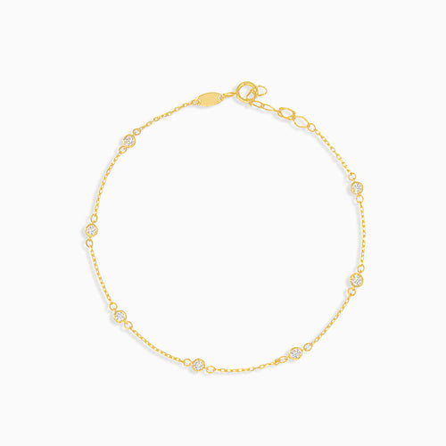 Pulsera de oro con circonitas