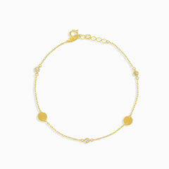 Gold-Armband mit Zirkonia und Runden