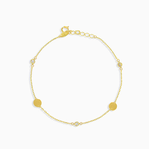 Gold-Armband mit Zirkonia und Runden