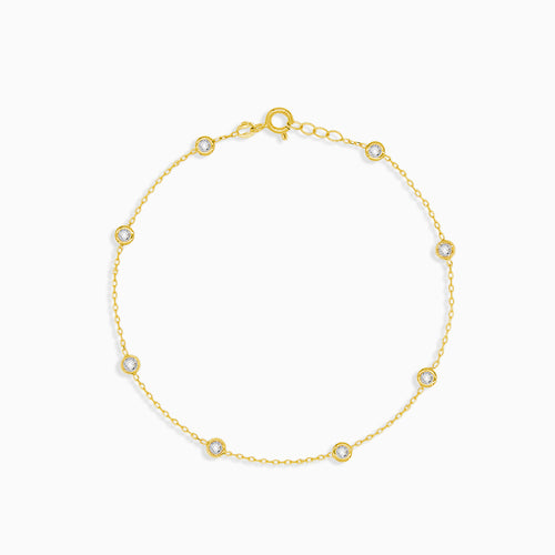 Pulsera de oro con circonita cúbica