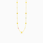 Gold necklace with multicolor stones and gold coins