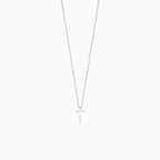 Minimalistický náhrdelník z bílého zlata s křížem