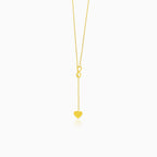 Gold necklace with infinity and heart