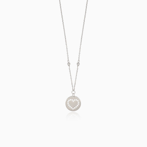 Design necklace made of white gold with a heart