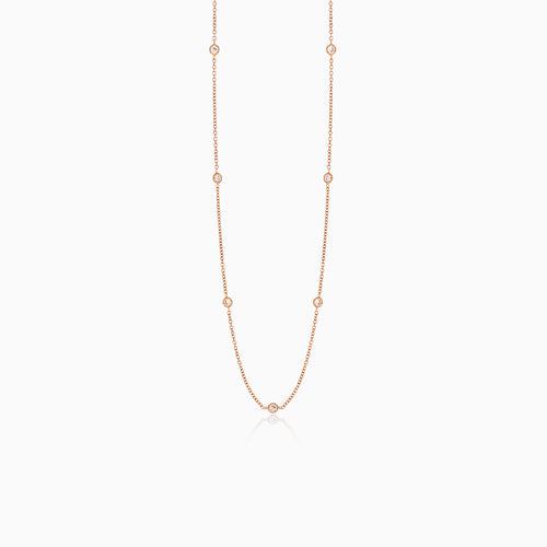 Collier en or rose avec zirconium cubique